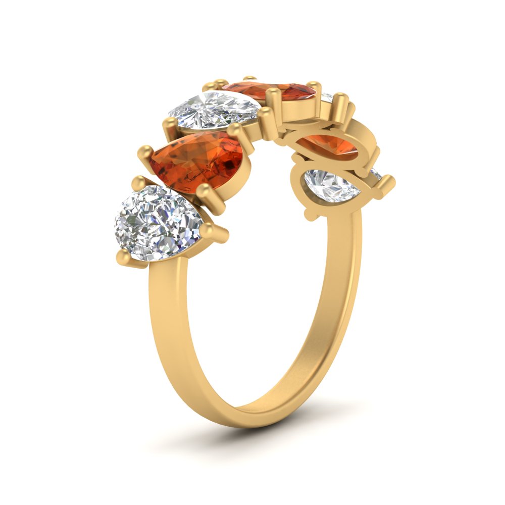 Wedding Band Teardrop Diamond 3.50 Carat