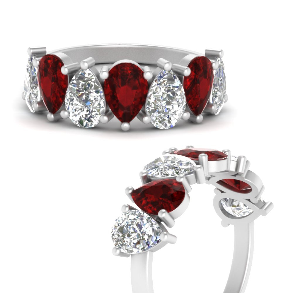 Wedding Band Teardrop Diamond 3.50 Carat