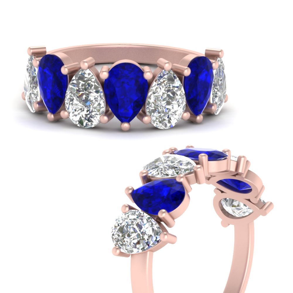 Wedding Band Teardrop Diamond 3.50 Carat