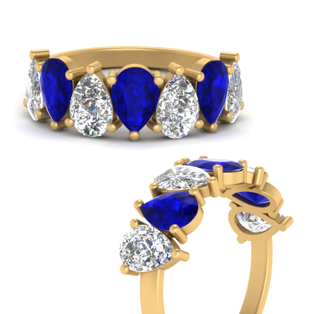 Wedding Band Teardrop Diamond 3.50 Carat