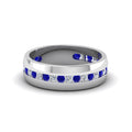 Thumbnail 44 - Mens Channel Set Wedding Ring