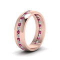 Thumbnail 17 - Mens Channel Set Wedding Ring