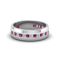 Thumbnail 38 - Mens Channel Set Wedding Ring