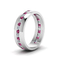 Thumbnail 40 - Mens Channel Set Wedding Ring