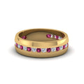 Thumbnail 59 - Mens Channel Set Wedding Ring