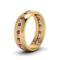 Thumbnail 61 - Mens Channel Set Wedding Ring