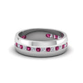 Thumbnail 92 - Mens Channel Set Wedding Ring