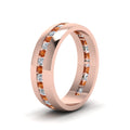 Thumbnail 12 - Mens Channel Set Wedding Ring