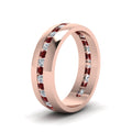 Thumbnail 20 - Mens Channel Set Wedding Ring