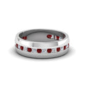 Thumbnail 41 - Mens Channel Set Wedding Ring