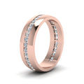 Thumbnail 3 - Mens Channel Set Wedding Ring