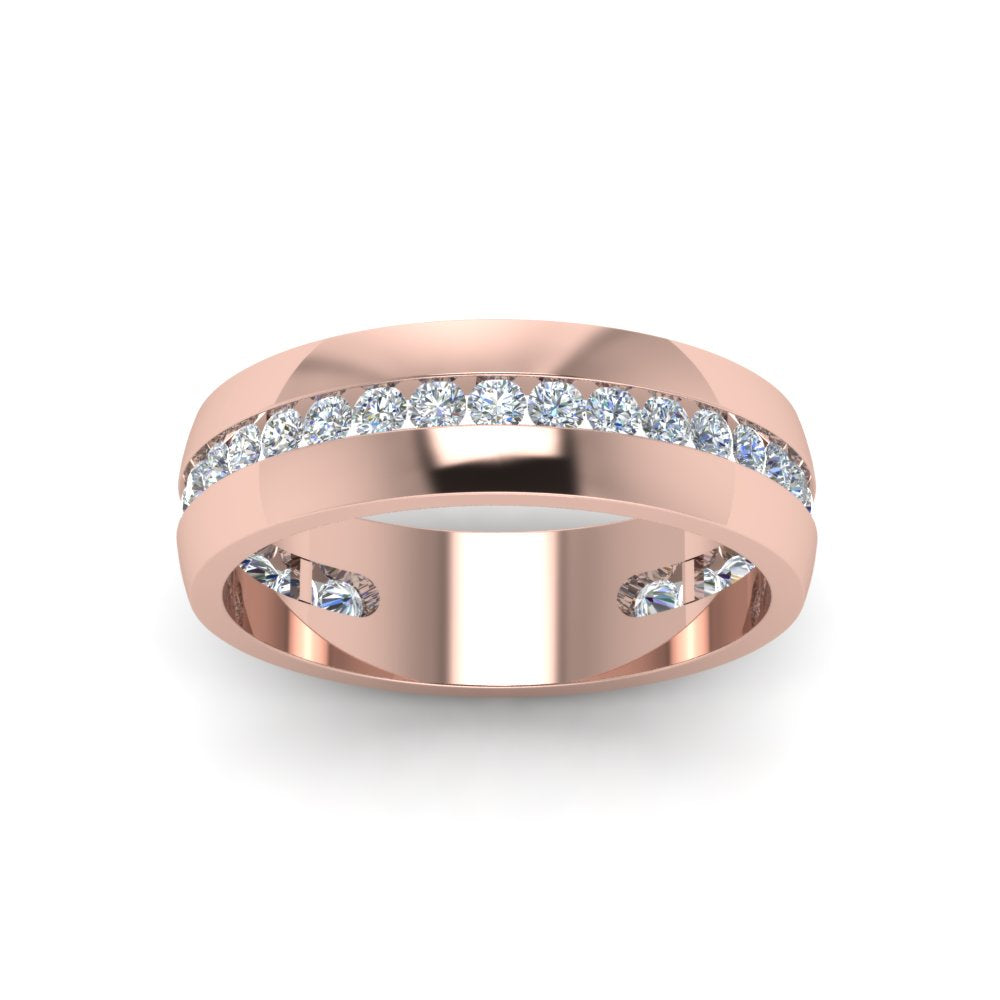 Mens Channel Set Wedding Ring