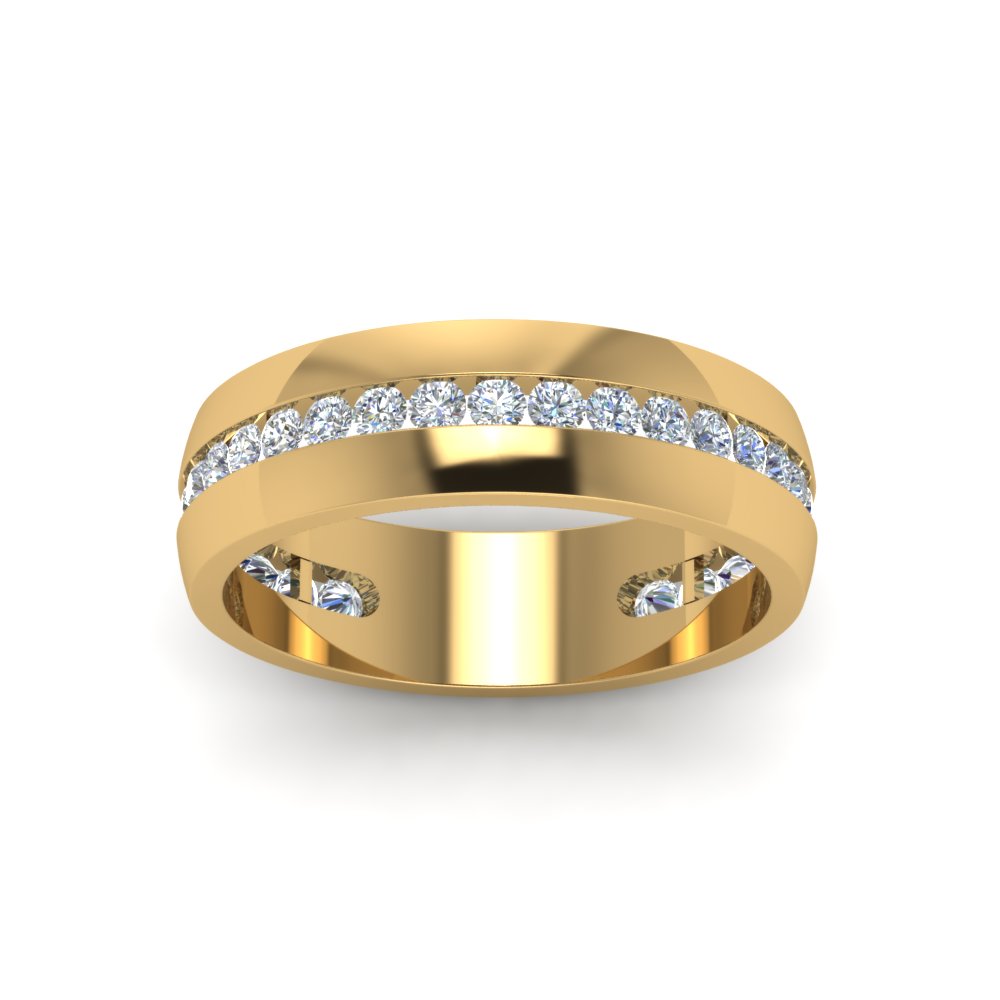 Mens Channel Set Wedding Ring