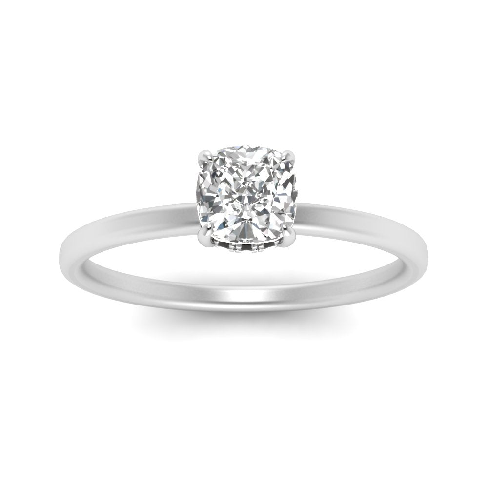 Thin Setting Hidden Halo Ring