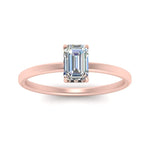 Load image into Gallery viewer, Emerald Cut Thin Setting Hidden Halo Diamond Ring
