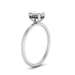 Load image into Gallery viewer, Emerald Cut Thin Setting Hidden Halo Ring
