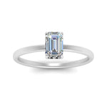 Load image into Gallery viewer, Emerald Cut Thin Setting Hidden Halo Diamond Ring
