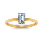 Load image into Gallery viewer, Emerald Cut Thin Setting Hidden Halo Ring
