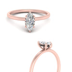 Load image into Gallery viewer, Marquise Cut Thin Setting Hidden Halo Diamond Ring
