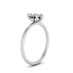 Load image into Gallery viewer, Marquise Cut Thin Setting Hidden Halo Diamond Ring
