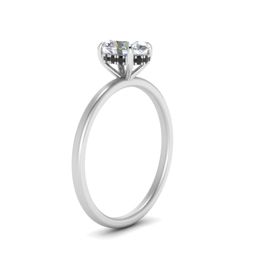 Oval Cut Thin Setting Hidden Halo Ring