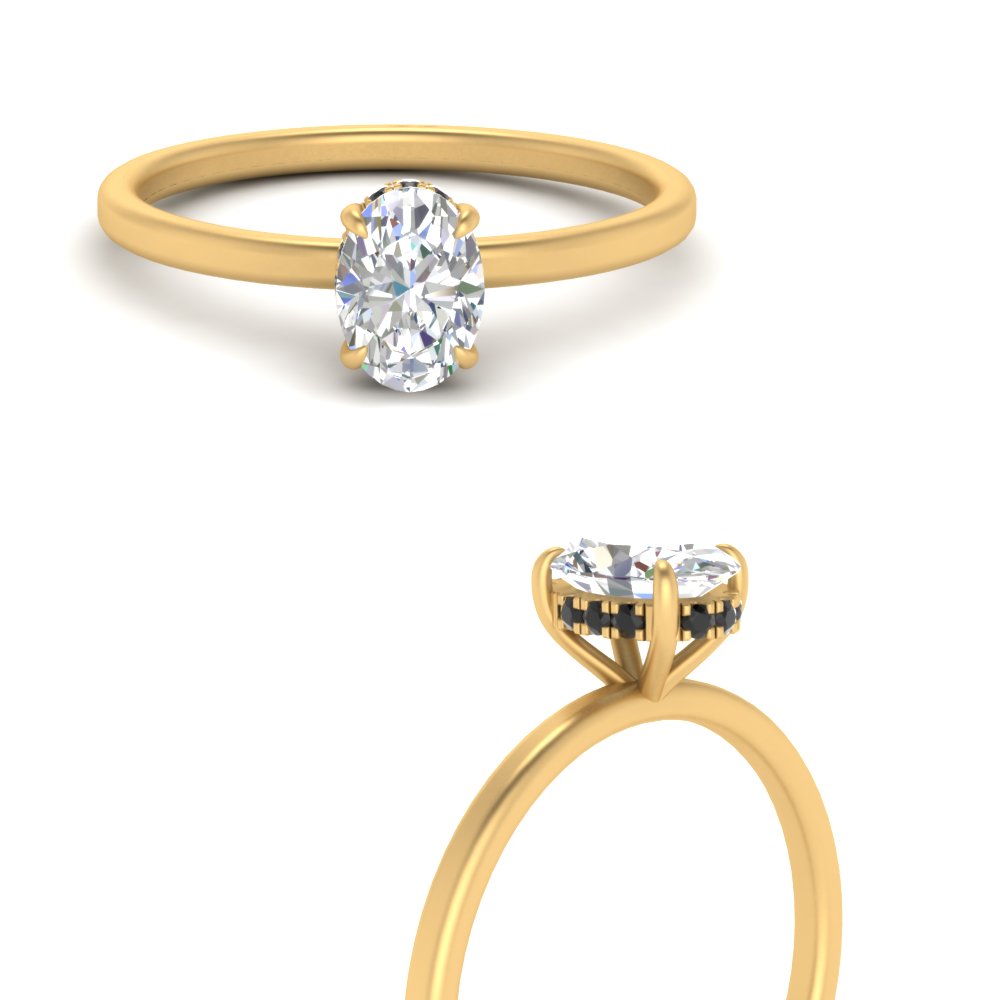 Oval Shaped Thin Setting Hidden Halo Diamond Ring