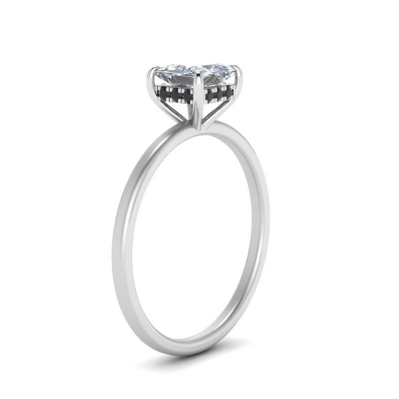 Princess Cut Thin Setting Hidden Halo Diamond Ring