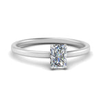 Load image into Gallery viewer, Radiant Cut Thin Setting Hidden Halo Ring

