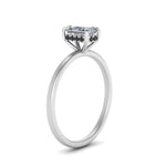 Load image into Gallery viewer, Radiant Cut Thin Setting Hidden Halo Ring
