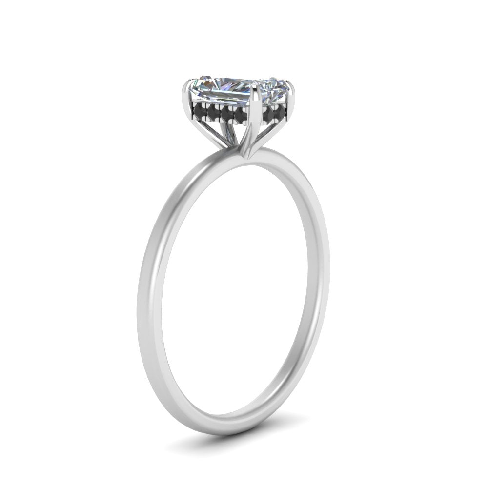 Radiant Cut Thin Setting Hidden Halo Ring