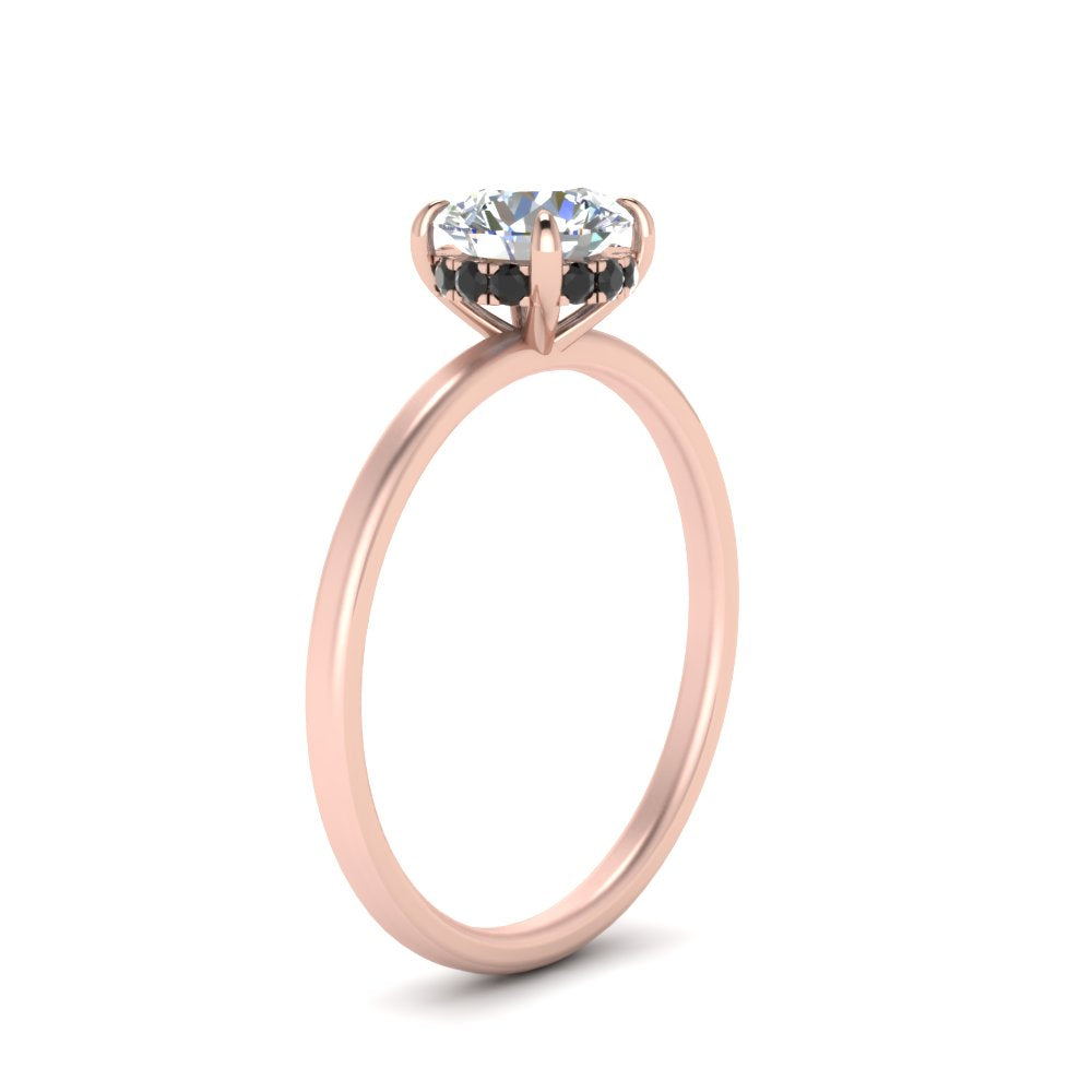 Round Cut Thin Setting Hidden Halo Ring