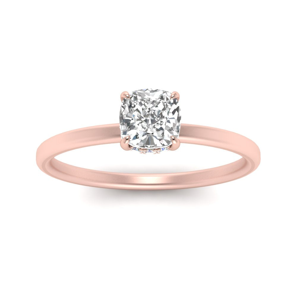 Thin Setting Hidden Halo Ring