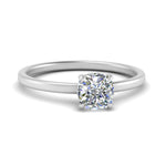 Load image into Gallery viewer, Cushion Cut Thin Setting Hidden Halo Diamond Ring
