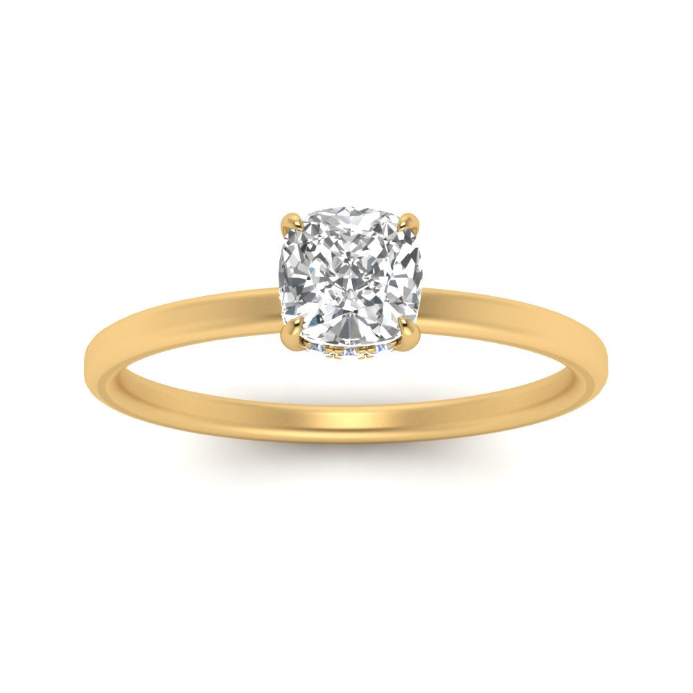 Thin Setting Hidden Halo Ring