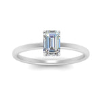 Load image into Gallery viewer, Emerald Cut Thin Setting Hidden Halo Ring
