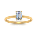Load image into Gallery viewer, Emerald Cut Thin Setting Hidden Halo Ring
