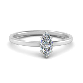 Marquise Cut Lab Created Hidden Halo Engagement Ring