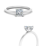 Load image into Gallery viewer, Princess Cut Thin Setting Hidden Halo Diamond Ring
