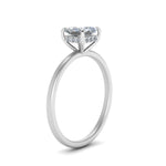 Load image into Gallery viewer, Princess Cut Thin Setting Hidden Halo Diamond Ring

