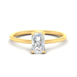 Radiant Cut Lab Grown Hidden Halo Engagement Ring