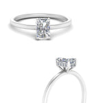 Load image into Gallery viewer, Radiant Cut Thin Setting Hidden Halo Ring
