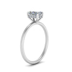 Load image into Gallery viewer, Radiant Cut Thin Setting Hidden Halo Ring
