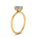 Load image into Gallery viewer, Radiant Cut Thin Setting Hidden Halo Diamond Ring
