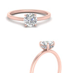 Load image into Gallery viewer, Round Cut Thin Setting Hidden Halo Ring
