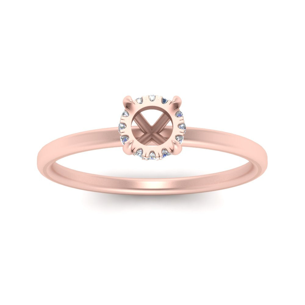 Semi Mount Thin Setting Hidden Halo Ring