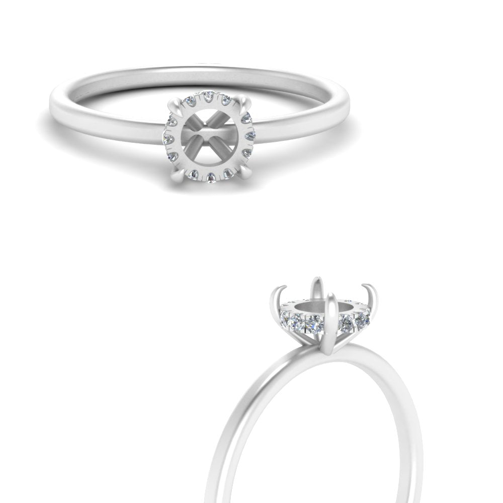 Semi Mount Thin Setting Hidden Halo Ring