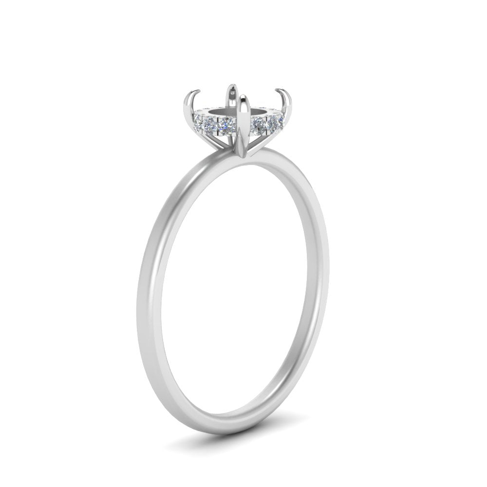 Semi Mount Thin Setting Hidden Halo Ring