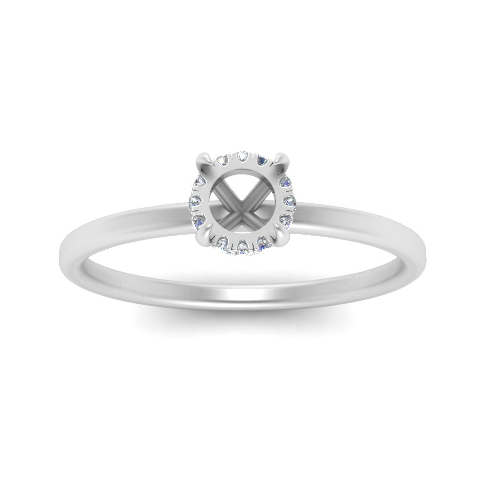 Semi Mount Thin Setting Hidden Halo Ring