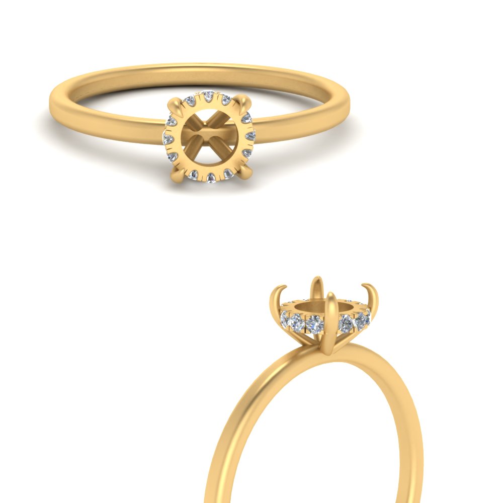 Semi Mount Thin Setting Hidden Halo Ring