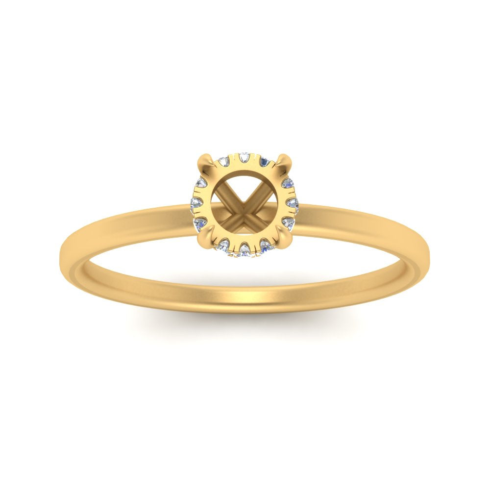 Semi Mount Thin Setting Hidden Halo Ring